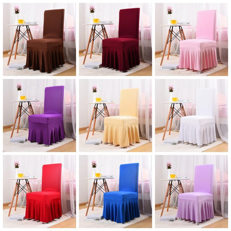 

1/2/4/6pcs Spandex Elastic Chair Cover With Skirt Banquet Decor Chair Protector case for Hotel Wedding Living Room Seat Covers1
