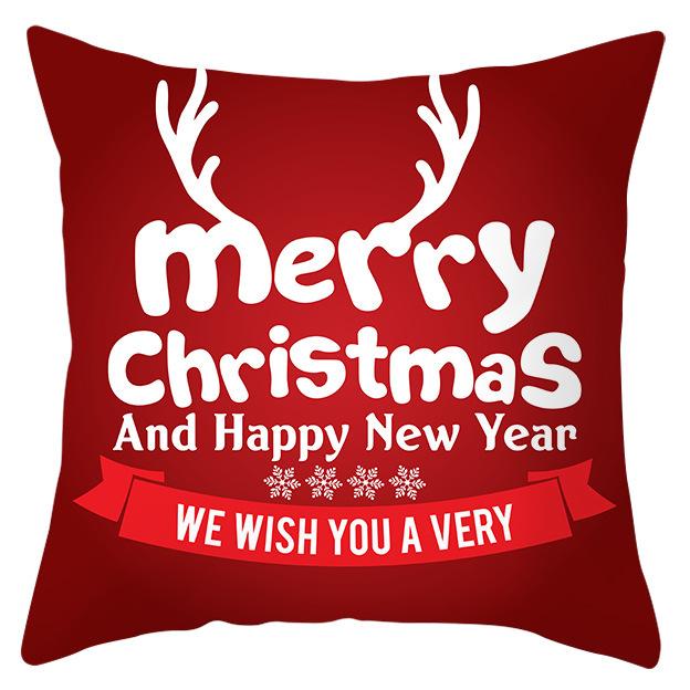 

New Free Shipping Christmas Pillowcase Red Letters Snowflake Santa Clause Pillow Cover Square Pillow Accessories for Home Case