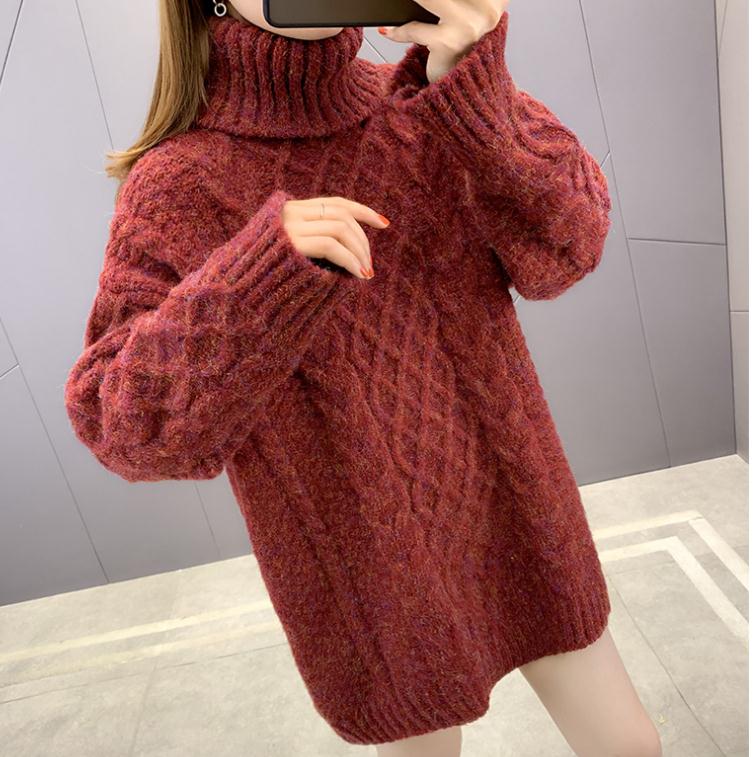 

2021 spring and autumn winter with New style fashion Long sleeve Women' Sweater coat@118, Red