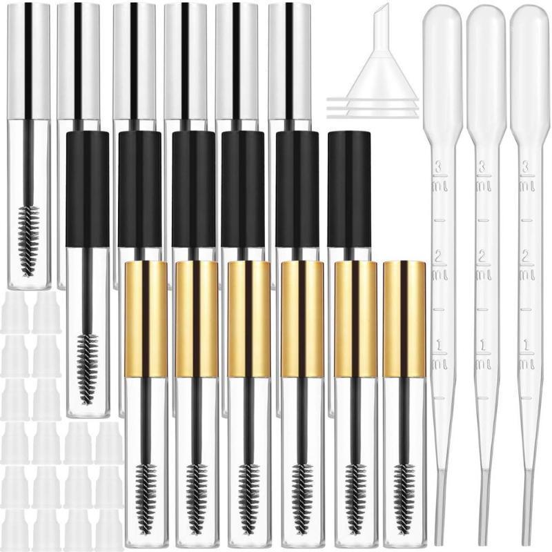 

18PCS 10ML Empty Mascara Tube With Wand Portable Eyelash Cream Containers Bottle With 3 Funnels and 3 Transfer Pipettes1
