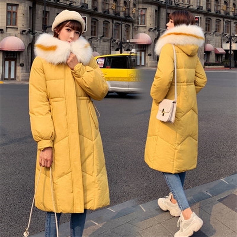 

new autumn/winter down jacket female in long loose cotton coat 201110, Beige