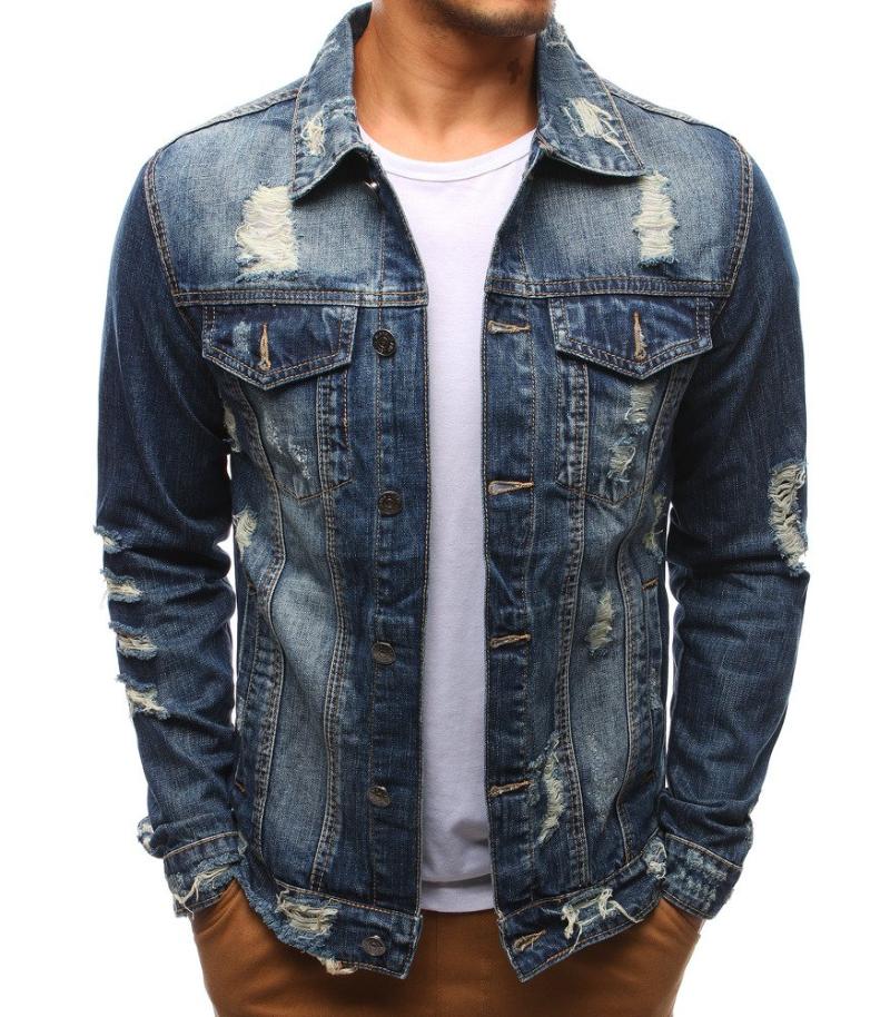 

Autumn Mens Distressed Denim Jacket Fashion Male Blue Jackets Large Size Coat 3xl Ripped Boys Tops Casual Long Sleeve Streetwear, Black