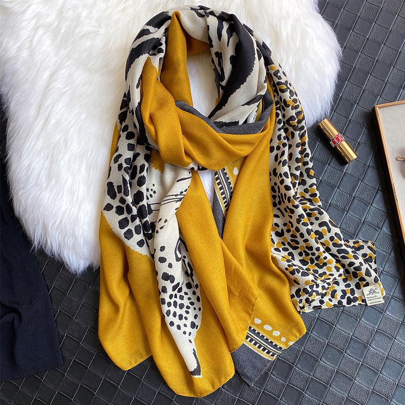 

Berets Fashion Autumn Viscose Scarf Sexy Animal Leopard Dot Pattern Beach Hijab Shawls And Wraps Female Foulards Echarpe Muslim, Blue;gray