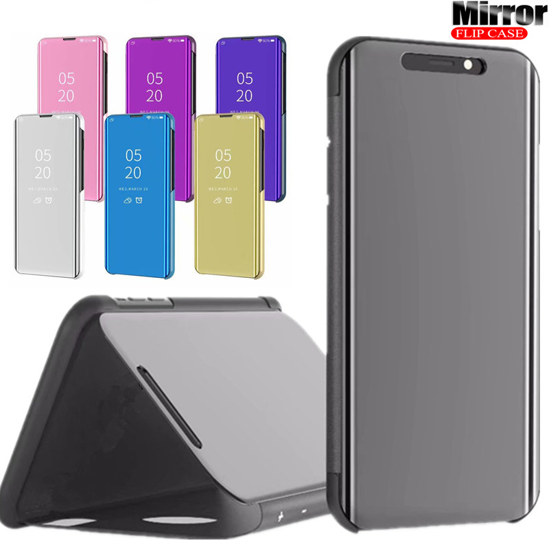 

Mirror Flip Case For iphone 12 Mini 11 Pro XS Max XR Coque Leather Holder Stand Cover For iphone SE 7 8 Plus Funda, Light blue