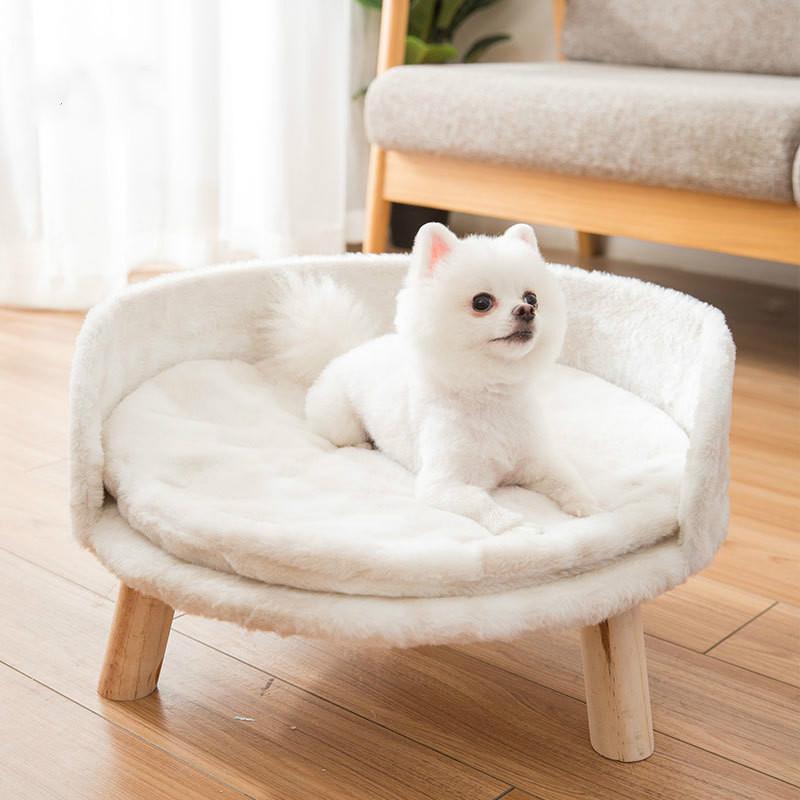 

Spring and autumn four seasons pet sofa nest cat litter kennel dog bed Teddy warm winter supplies, White