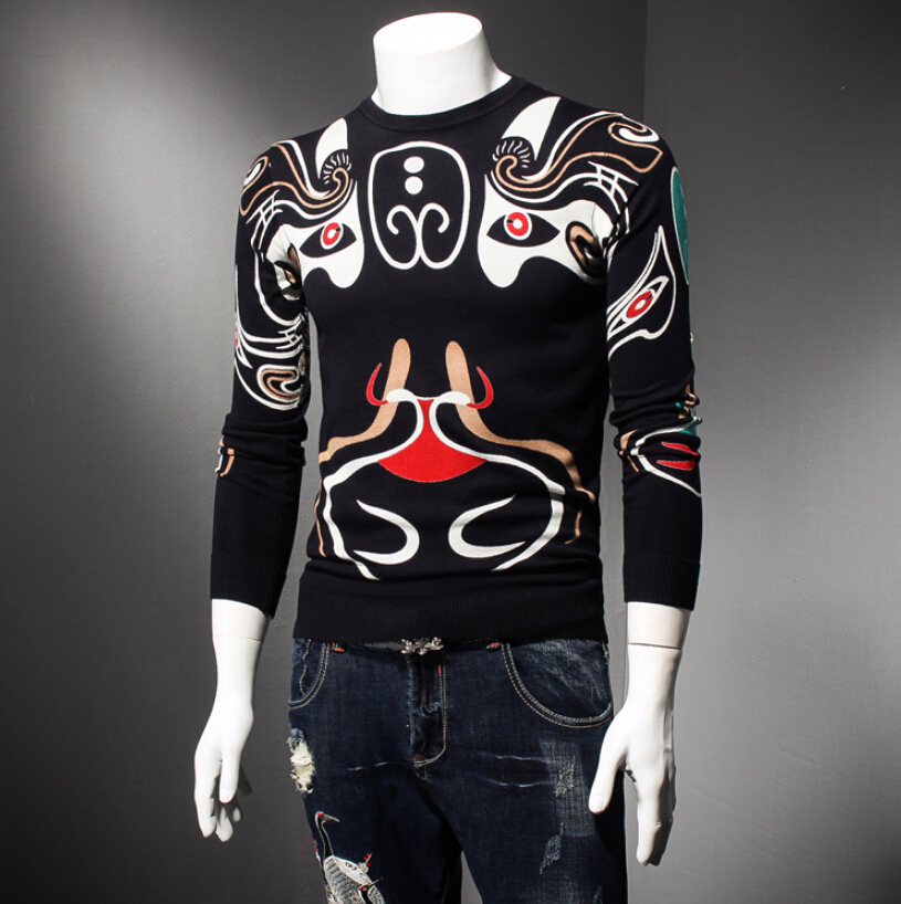 

Autumn Male Casual Top-quality Nightgown Neck Splice Fine Fitting Men's Tights Pullovers Jerseys Yim0, Xxl