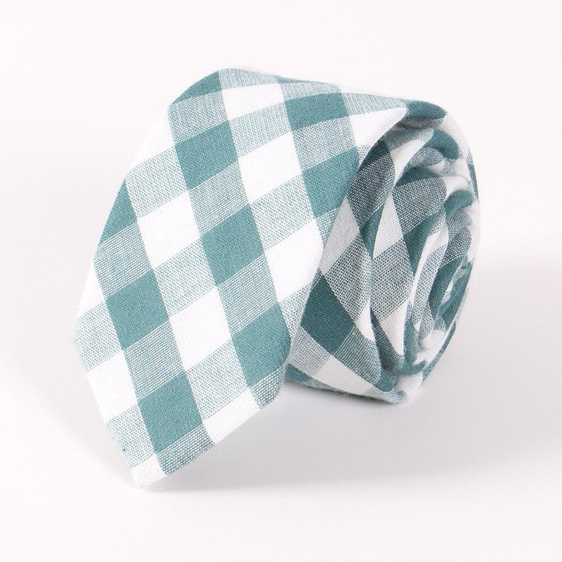 

2020 6.5cm Men's Suit Tie Leisure Business Wedding Cotton Ties for Men Fashion Plaid Tie Gravatas Slim Necktie Custom LOGO