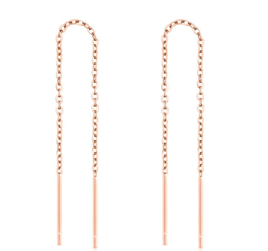 

316L Titanium Steel Does Not Fade Rose Gold Ear Wire Superfine Tassel Ladies Earrings Never fade Drop Shipping