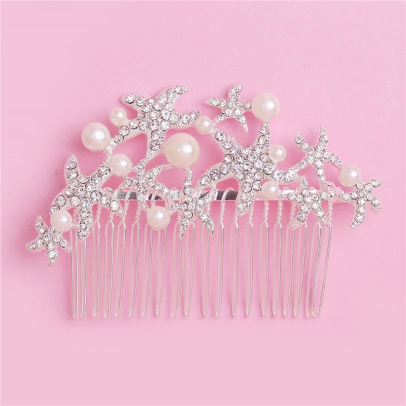 

Hair Clips & Barrettes Wedding Bridal Starfish Comb Women Jewelry Bride Accessories Geometrical Alloy Flower Rhinestones Pearl Clip