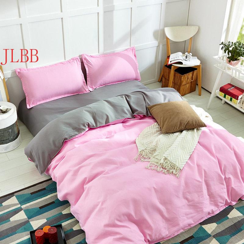 

2021 new color bedding set Solid duvet cover set Microfiber bedclothes summer bed linen AB side bed 3 or 4pcs flat sheet, Blue