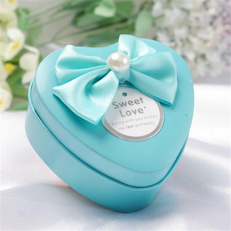 

Gift Wrap 10Pcs/lot Heart Shape Metal Material Candy/Chocolates Box With Bows /Wedding Invitation Decoration/Event And Parties Supply