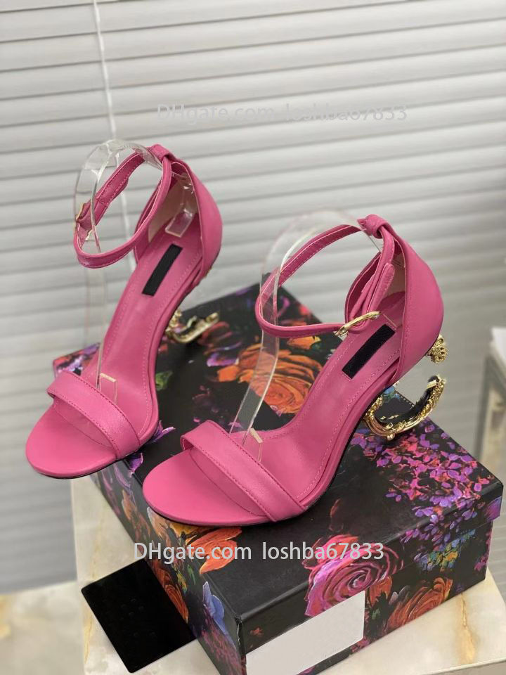 

Women's letter heel sandals fashion one word real leather sewn high heels 9cm sandals luxury wedding party dress shoes send box size 34-42, Silver silk