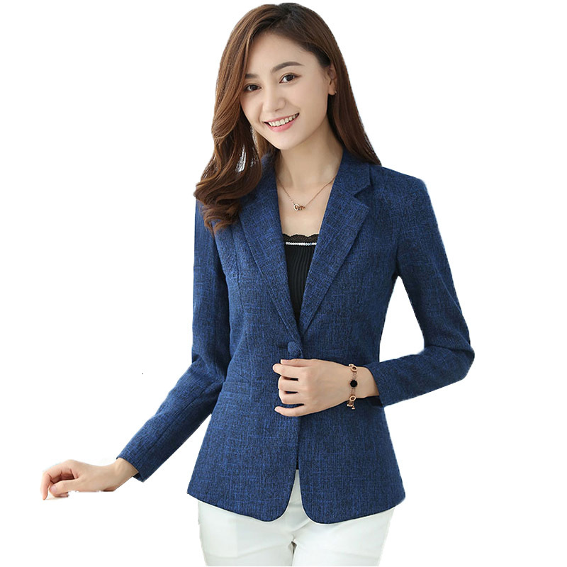 

Female Solid Fashion Casual Office Lady a Button Suits Outwear Spring Jacket Size Big Blazer Tops 6xl H8m4, Light blue