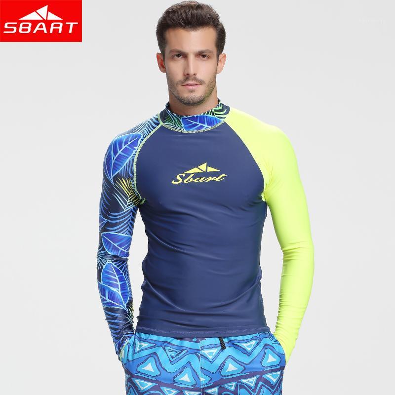 

SBART Mens Long Sleeve Rash Guard Shirt Surfing Diving Swimwear Clothing UV Protection Rashguard Bodysuit Plus Size Swimsuit L1