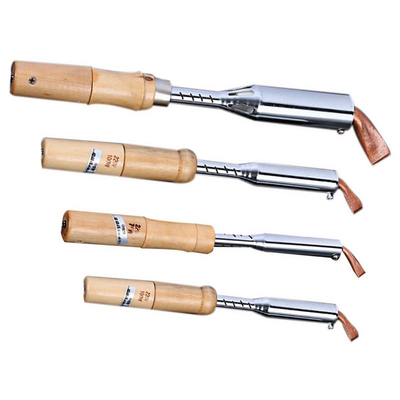 

220V Heavy Duty Electric Soldering Iron 75W 100W 150W 200W High Power Soldering Iron Chisel Tip Wood Handle