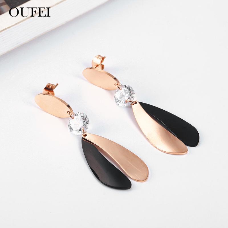 

OUFEI Stainless Steel Jewelry Woman 2020 Rose Gold Drop Earrings For Women Jewelry Accessories wholesale lots bulk