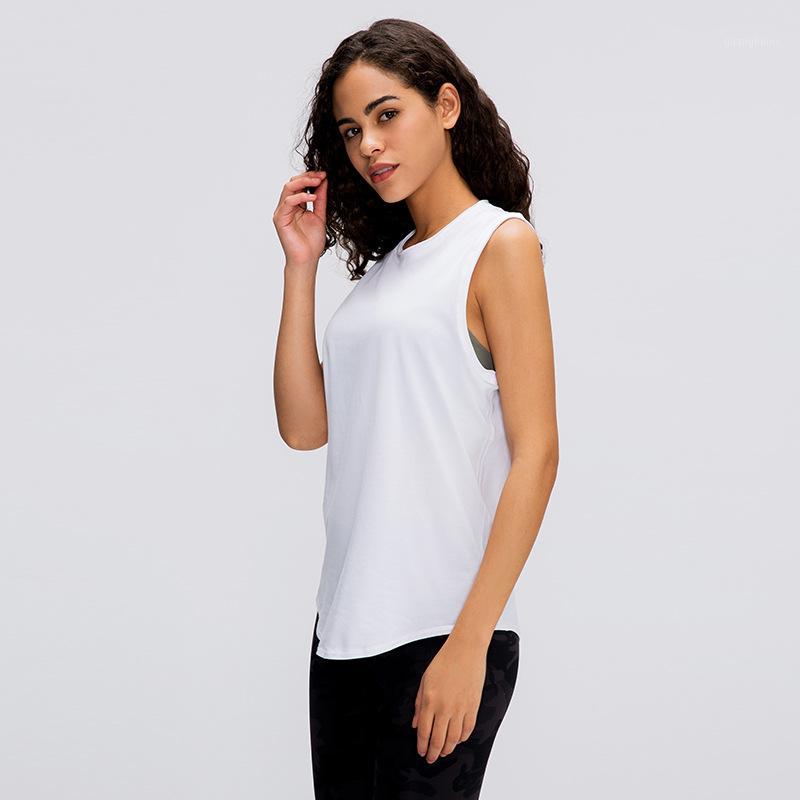 

NWT 2020 Loose Fit Gym Crop Tank Women Sports Yoga Sleeveless Vest Solid Quick Dry Tank Tops1, Black