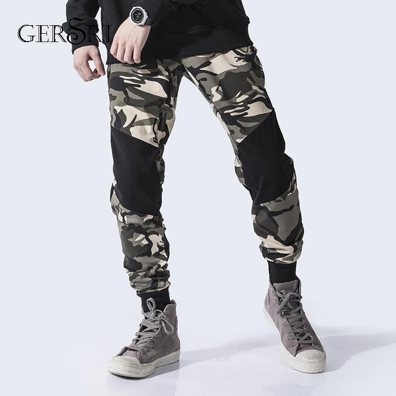 

Gersri Summer New men's Casual Camouflage Loose Beam Foot Pants Jogging Wild Splicing Trend Small Feet Trourses Pants Male