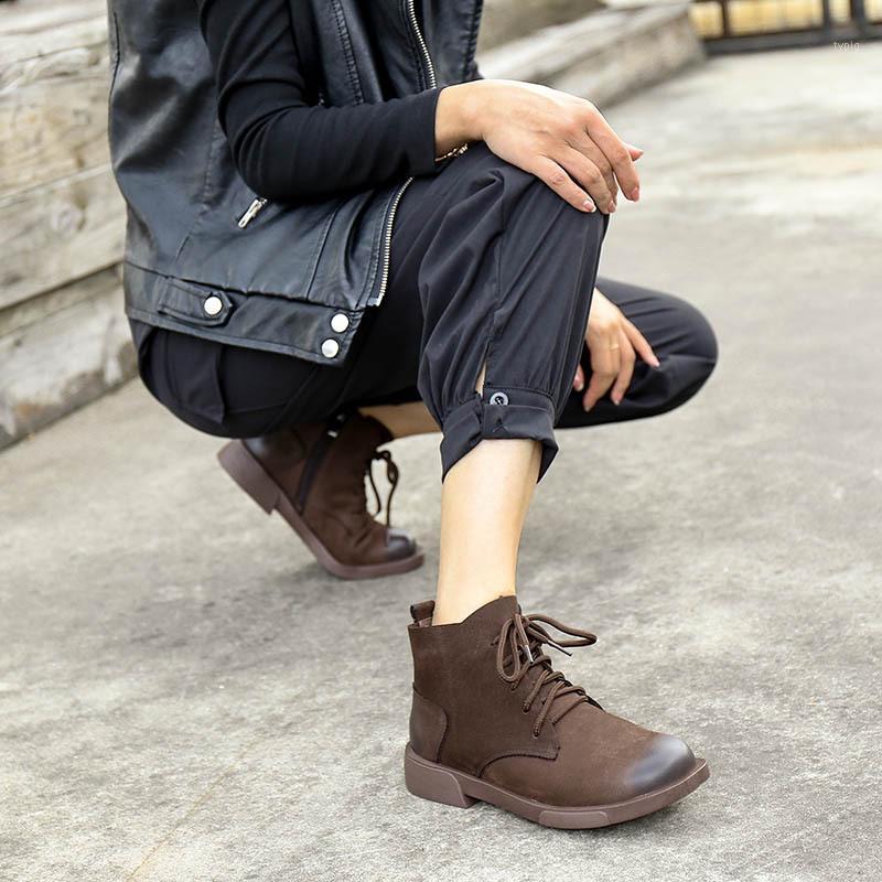 

2020 new winter fleece lined booties matte leather style British style boots1, Beige