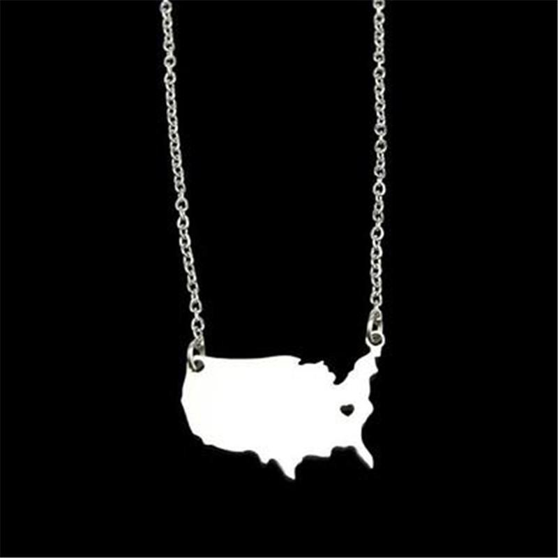 

Hot Selling Country Stainless Steel Map Necklaces United States Dominican Republic New York Nova Scotia Latvia Women Jewelry