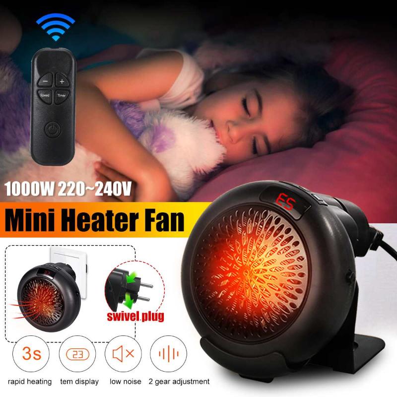 

Fan Heater For Home 1000w Mini Electric Heater Electric Warm Air Fan Office Room Handy Air Warmer with Adapter
