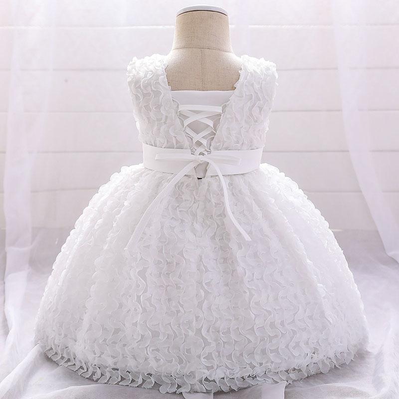 

Girl's Dresses PLBBFZ White 1 Years Birthdays Baby Girl Dress Lace Beads Flower Baptism For Clothes Party Wedding Princess, Red;yellow