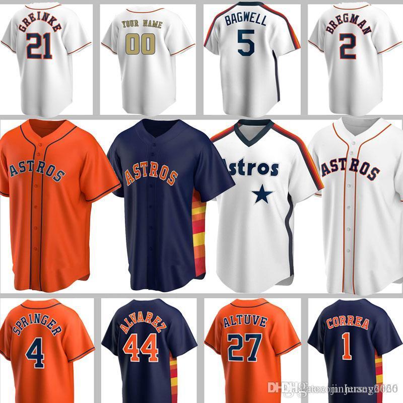 

Custom Astros Jerseys 27 Jose Altuve Baseball 5 Jeff Bagwell Craig Biggio Alex Bregman Justin Verlander Carlos Correa George Springer, Custom 2020 retro (taikongren)