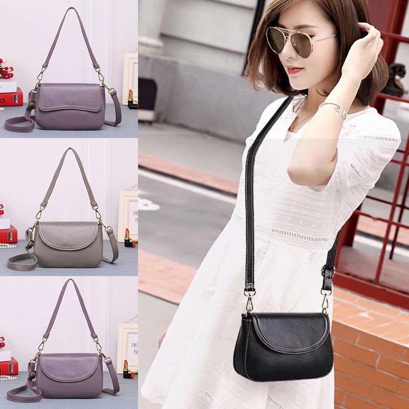 

Temperament handbags leather new wild lady clutch bag small bag leather shoulder messenger delivery, Pink round cover