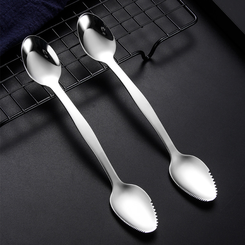 

Stainless Steel Spoon Double Head Multifunctional Spoon for Kids Chrildren 122079