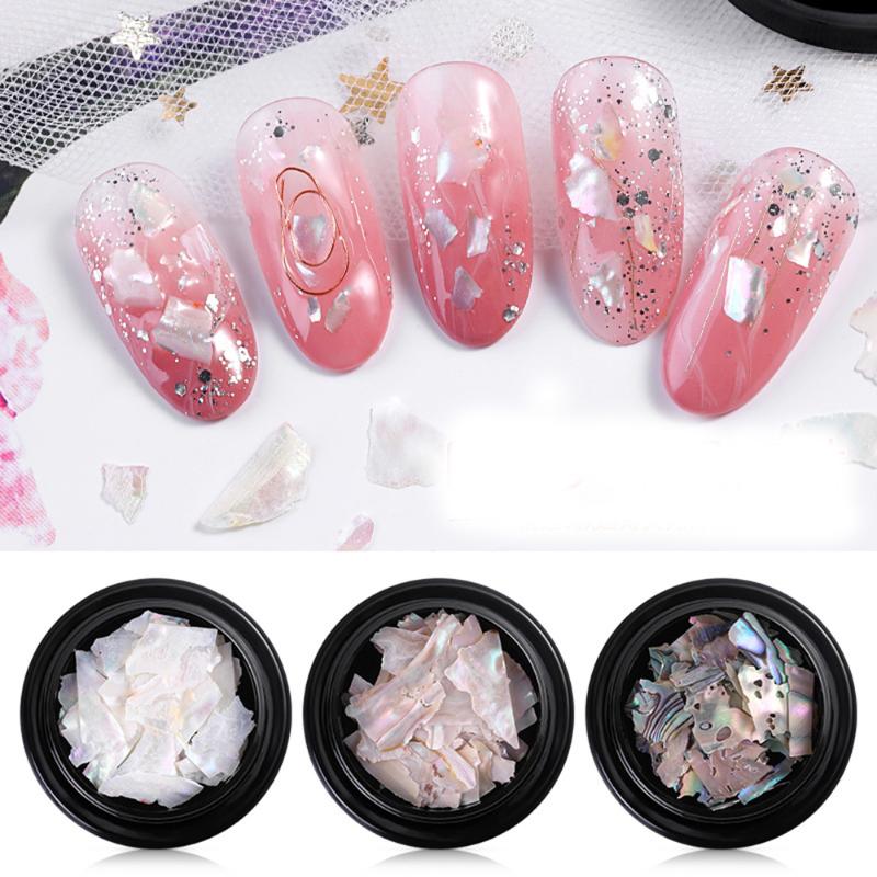 

Slider Slice Irregular Fragment Charms UV Gel 3D Decoration Nail Art Manicure Shell Flake Pearl Tips Abalone Pearl Shell Slice