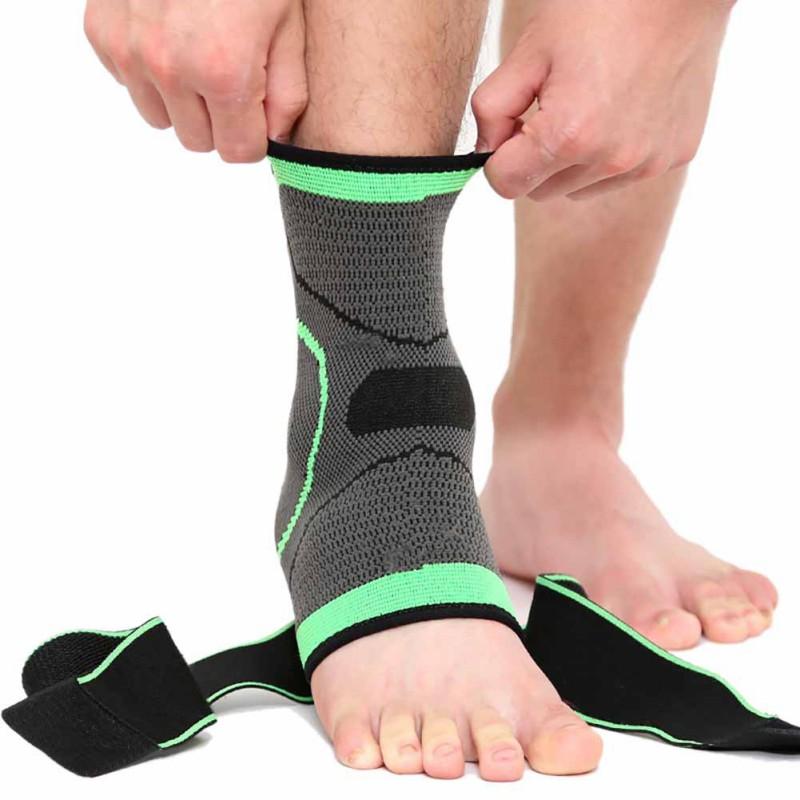 

1pc 3D Weaving Elastic Nylon Strap Safety Ankle Support Brace Badminton Basketball Football Taekwondo Fitness Protector 2021, Green