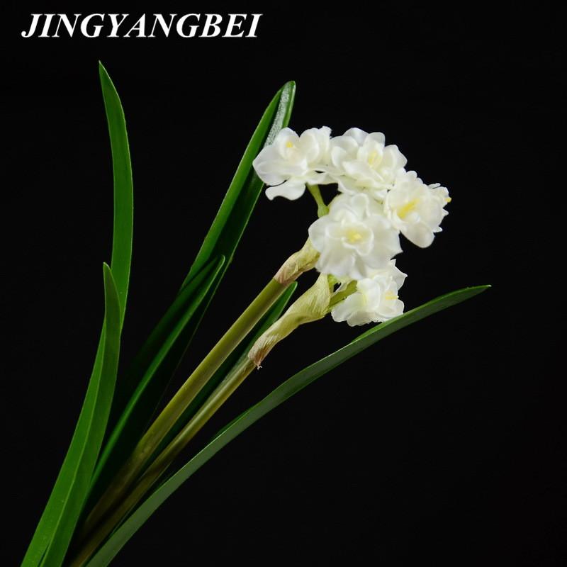

40cm Artificial flower Narcissus daffodil high-grade wedding interior home decoration fake flower DIY daffodil, White