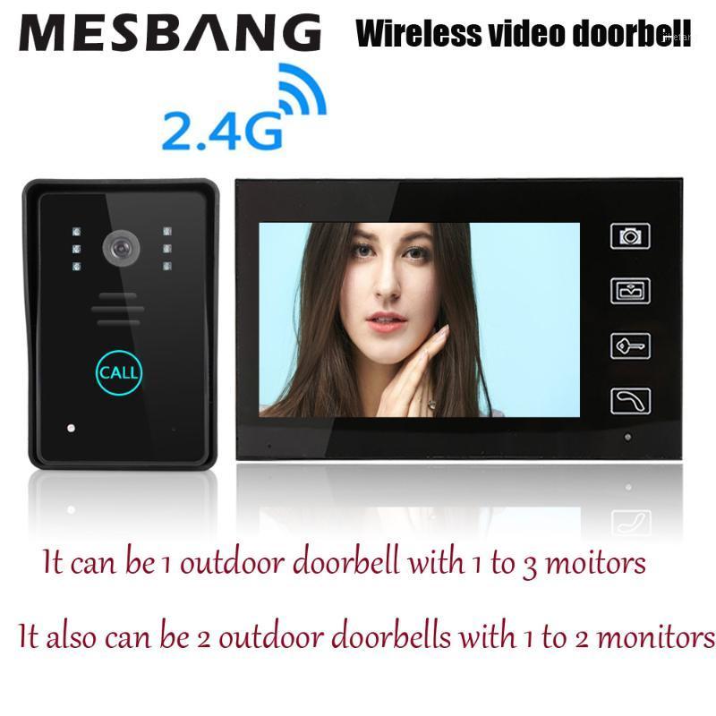 

New 2.4G wireless video doorbell door intercom bell calling with 7 inch monitor support unlock the door1