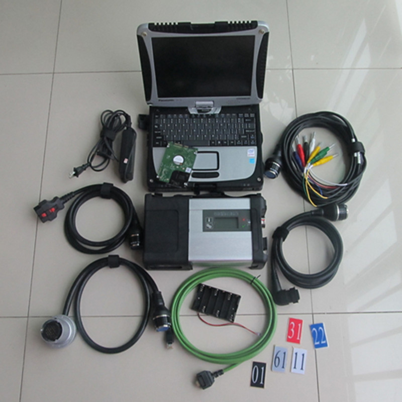 

for Mercedes Diagnostic Tool MB STAR C5 SD Connect Compact 5 Latest Software win10 Xentry DTS Monaco WIS Used laptop cf19 4G