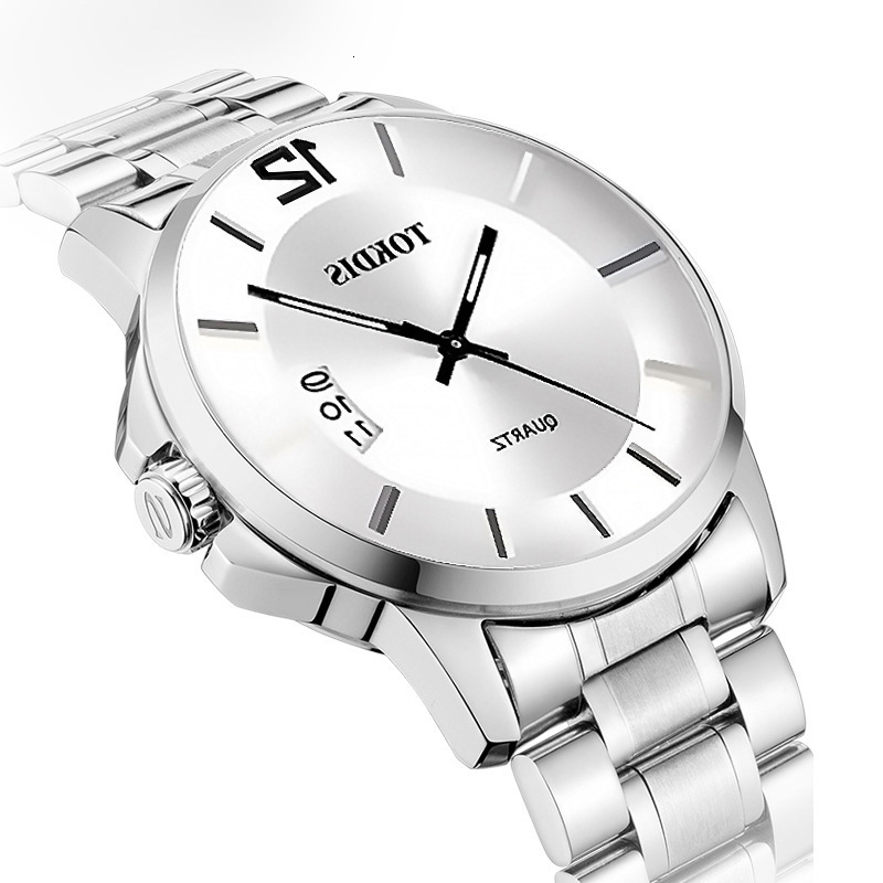 

Tiktok Tokdis Fashion Voice Business Man Quartz Watch, White steel