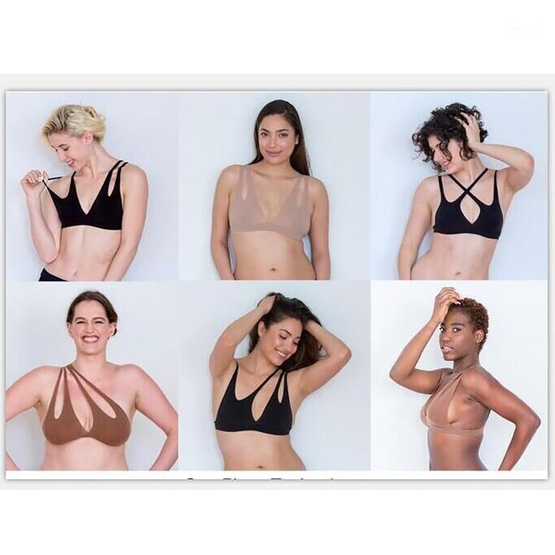 

Cross Beauty Back Sports Bra Mash Up One Piece Solid underwear Intimate High Elastic Versatility Bra For Women1, Beige