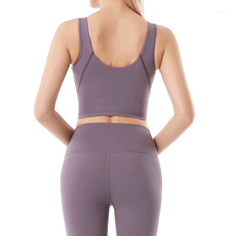 

Sport Women Padded Removable Cup Yoga Bra Crop Top For Fitness Solid Slim Workout Gym Wear High Impact Active Wear1, Black