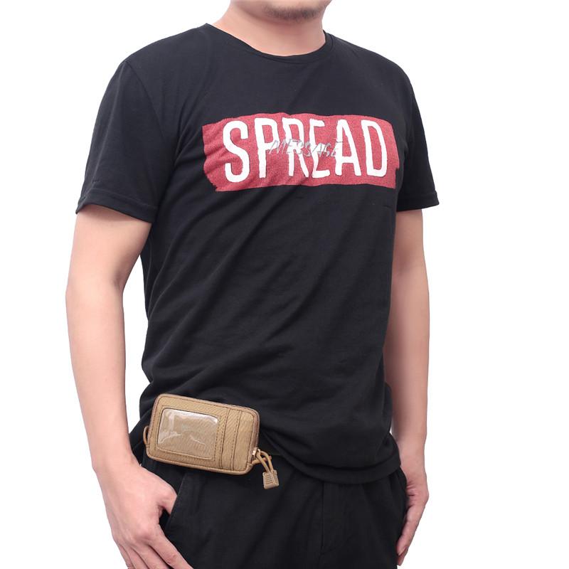 

Men Outdoor Waterproof Wallet, Card Purse, Slim Portable Square Zipper Money Large Capacity Waist Pack, Black