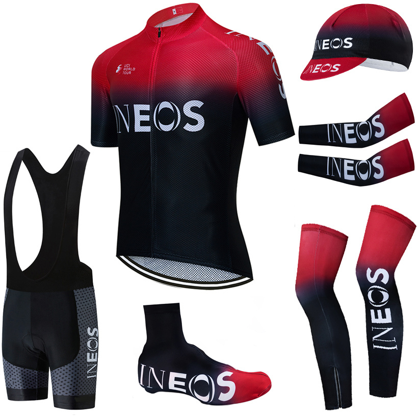 

2020 TEAM INEOS cycling clothing 20D bike shorts FULL Suit Ropa Ciclismo quick dry bicycling jersey Maillot sleeves warmers C0123, Red
