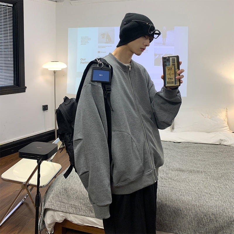 

New College Style Men's 2021 Fashion Woman Solid Color Long Sleeve Sweatshirts Male Clothing Classic Hoodie Seg4, Darkgray