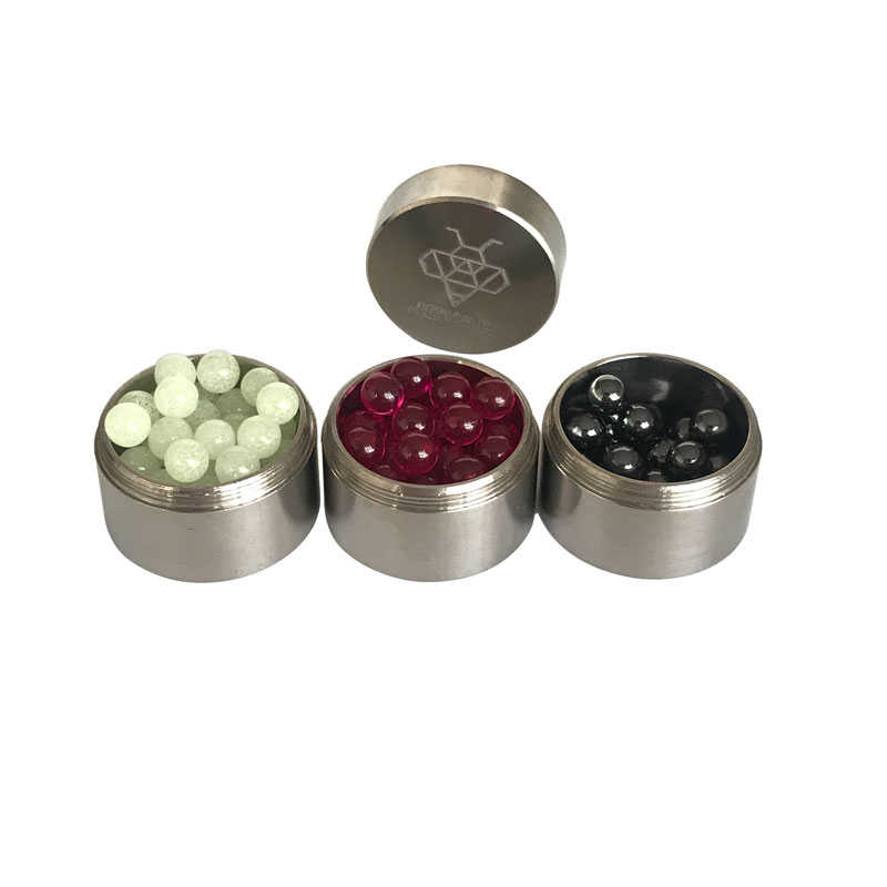 

JCVAP RIO Titanium Jar with 4mm Ruby Terp Pearls Container or SIC beads Metal box for Ruby Balls SiC Quartz Beads Insert