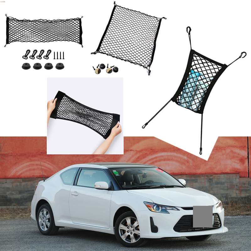 

For Toyota Zelas Car Vehicle Black Rear Trunk Cargo Baggage Organizer Storage Nylon Plain Vertical Seat Net