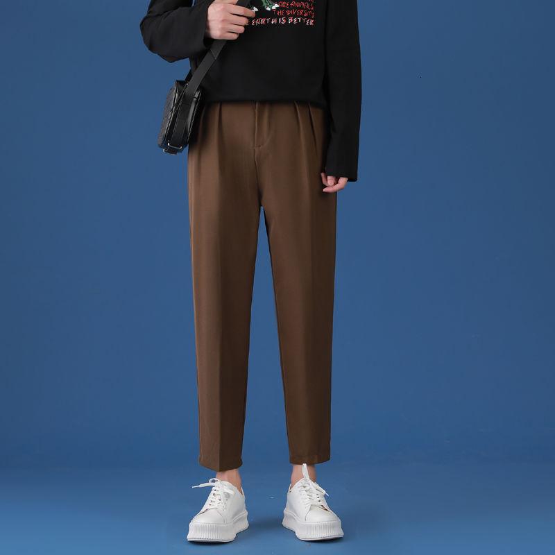 

Spring Summer Casual Pants Men's Fashion Solid Color Straight Pants Men Streetwear Korean Loose Suit Mens Dress, Black