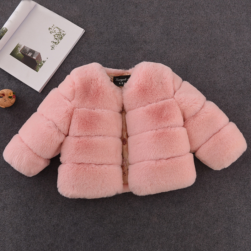 

New Winter Girls Fur Coat Elegant Baby Girl Faux Fur Jackets And Coats Thick Warm Parka Kids Outerwear Clothes Girls Coat, Purple