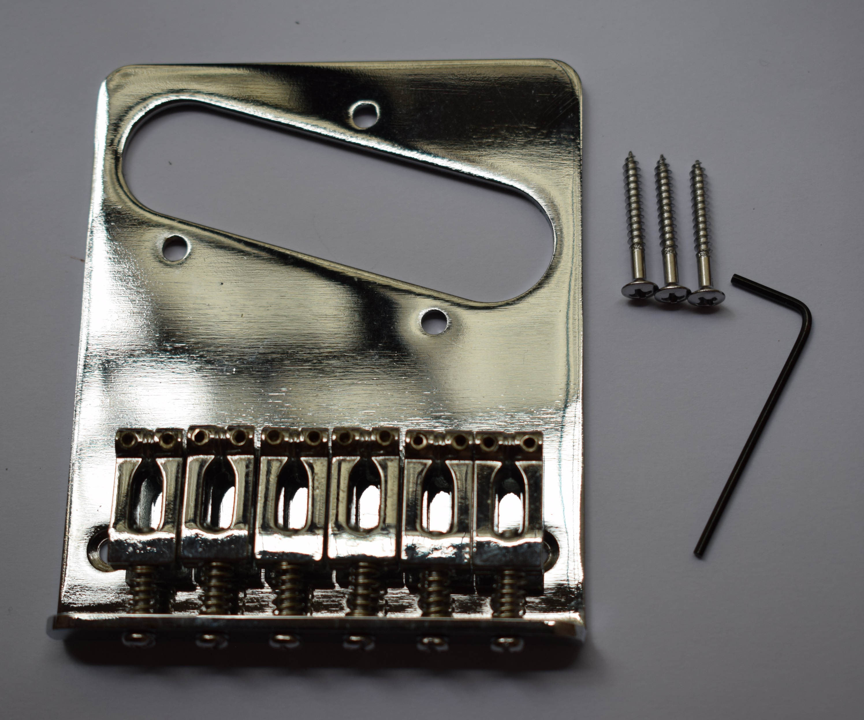 

Chrome 6 Flate Style Saddle Bridge for Telecaster Tele Electric Guitar