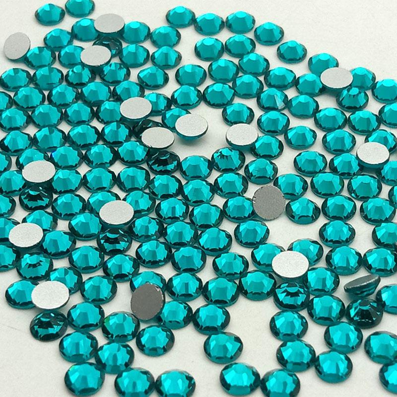 

Capri Blue Nail Rhinestones SS3-SS20 Non Hotfix Flatback Crystal Glass Rhinestones for Nails Art Decorations Stones