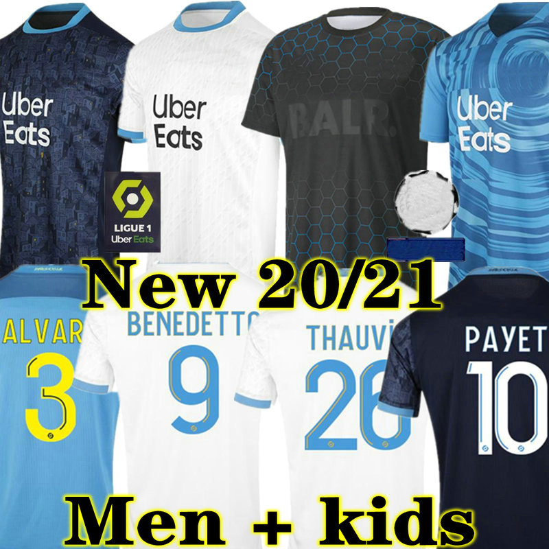 

PAYET 20 21 Olympique De Marseille soccer jerseys 2021 maillot foot CUISANCE KAMARA football shirt THAUVIN men + kids, × balr marseille