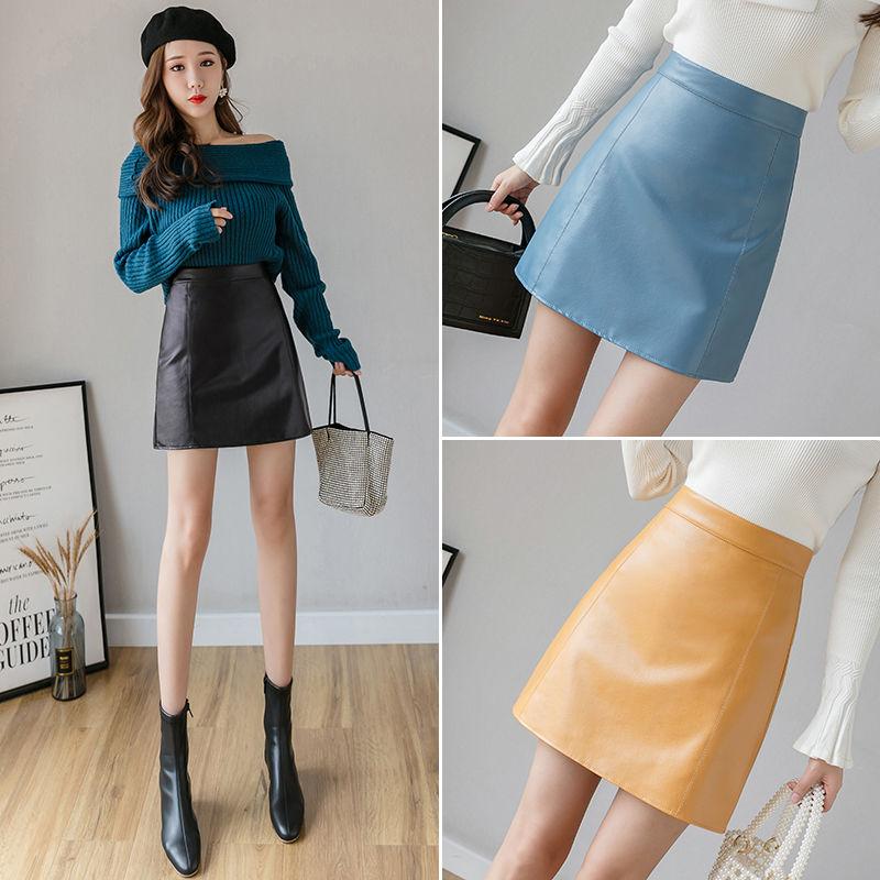 

Aelegantmis Summer Fashion Elegant Women Pu Leather Skirt Casual High Waist Mini Skirt Ladies A-line Short Skirts Black Yellow
