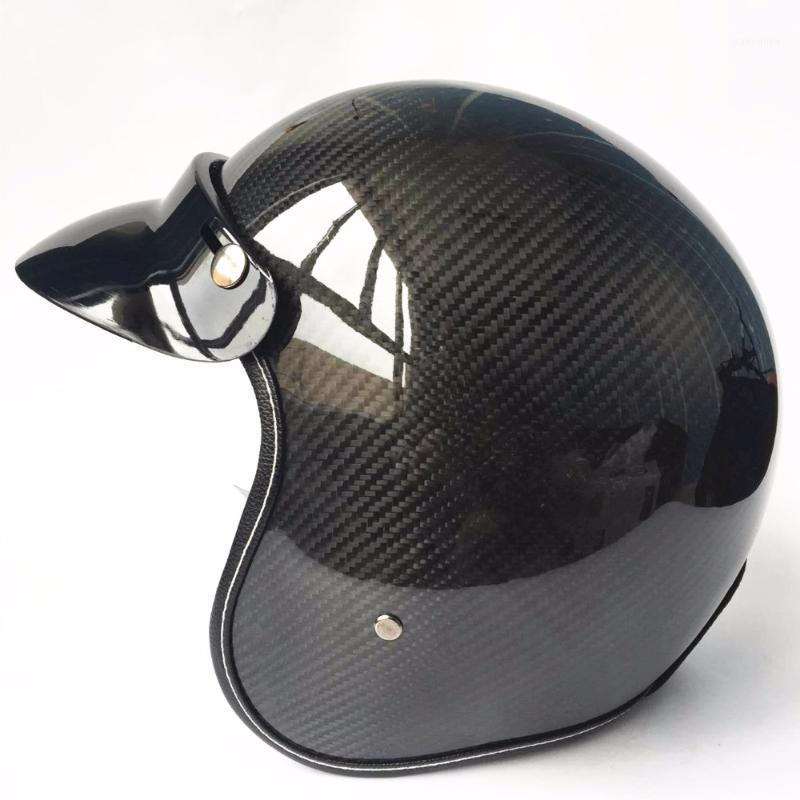 

New Light good quality Carbon fiber motocross helmets vintage /4 open face helmet casque motocross free shipping1, Half face