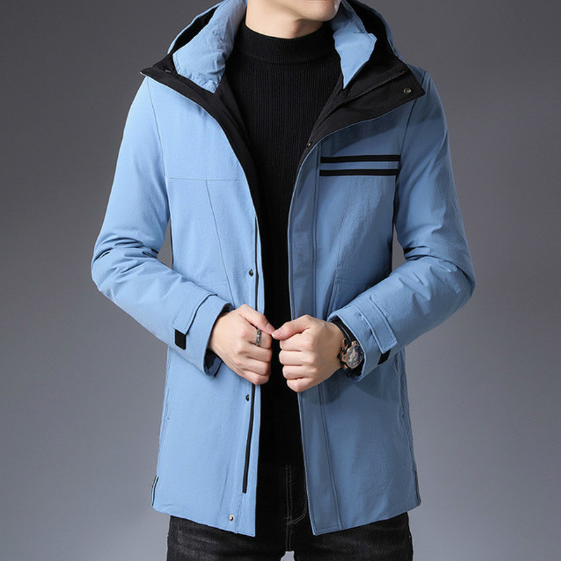 

2020 winter coat from the casual new men with thick hot hood long fur jacket warm snowwear down jackets RU1M, Black